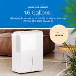 hOmeLabs 4,500 Sq. Ft WiFi-Enabled Dehumidifier - Powerful Humidity Control for Large Rooms & Basements - Robust Moisture Removal 50 pint (Previously 70 Pint) HME031003N