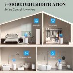 Pauvoern 35 Pint Smart Dehumidifier for Home, Basement, Bedroom- Quiet, Powerful Moisture Removal, Auto Defrost, Child Lock, Reusable Air Filter