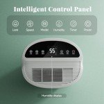 Pauvoern 35 Pint Smart Dehumidifier for Home, Basement, Bedroom- Quiet, Powerful Moisture Removal, Auto Defrost, Child Lock, Reusable Air Filter