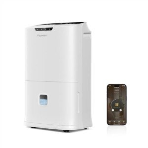 Pauvoern 90 Pint WiFi Dehumidifier - Covers Up to 5000 Sq Ft, Smart Humidity Control for Home, Basement, Large Rooms - Quiet Operation, 3 Modes, Auto Defrost, 24H Timer, Child Lock
