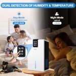Dehumidifier, 120 OZ Water Tank (1000 sq.ft) Dehumidifiers for Home, Quiet Dehumidifier for Basement Bathroom Bedroom RV with Digital Display, Auto Shut Off, Sleep Modes, White