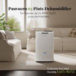 Pauvoern 90 Pint WiFi Dehumidifier - Covers Up to 5000 Sq Ft, Smart Humidity Control for Home, Basement, Large Rooms - Quiet Operation, 3 Modes, Auto Defrost, 24H Timer, Child Lock