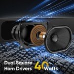 RIOWOIS Sound Bar for Smart TV, Soundbar TV Speakers with Customized Bass Reflector, Compact Design and Easy Set up, Home Audio Surround Sound System for TV PC Projector, Wall Mountable