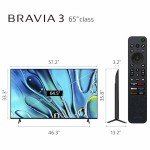 Sony 65-Inch Class 4K Ultra HD BRAVIA 3 LED Smart TV with Google TV Dolby Vision HDR, PS5 Exclusive Features, 2024 Model K-65S30