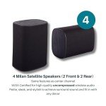 Platin Milan 5.1 Surround Sound Speaker System - Wireless Home Theater System for Smart TVs - WiSA Certified - with WiSA SoundSend Transmitter Included - No Receiver or Speaker Wires Needed