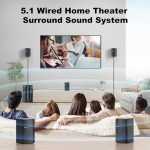Bobtot Surround Sound Systems Home Theater System - 800 Watts Peak Power 6.5" Subwoofer 5.1/2.1 Wired Stereo Speakers Strong Bass with HDMI ARC Optical AUX Bluetooth Input