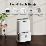 Pauvoern 90 Pint WiFi Dehumidifier - Covers Up to 5000 Sq Ft, Smart Humidity Control for Home, Basement, Large Rooms - Quiet Operation, 3 Modes, Auto Defrost, 24H Timer, Child Lock