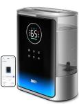 Dreo 8L Smart Humidifiers for Bedroom 600ft², 80H Runtime Warm&Cool Supersized Mist Humidifier for Large Room Indoor, Quiet Whole House humidifier for Baby, Plants, with Alexa/Google, Silver, HM717S