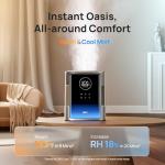 Dreo 8L Smart Humidifiers for Bedroom 600ft², 80H Runtime Warm&Cool Supersized Mist Humidifier for Large Room Indoor, Quiet Whole House humidifier for Baby, Plants, with Alexa/Google, Silver, HM717S