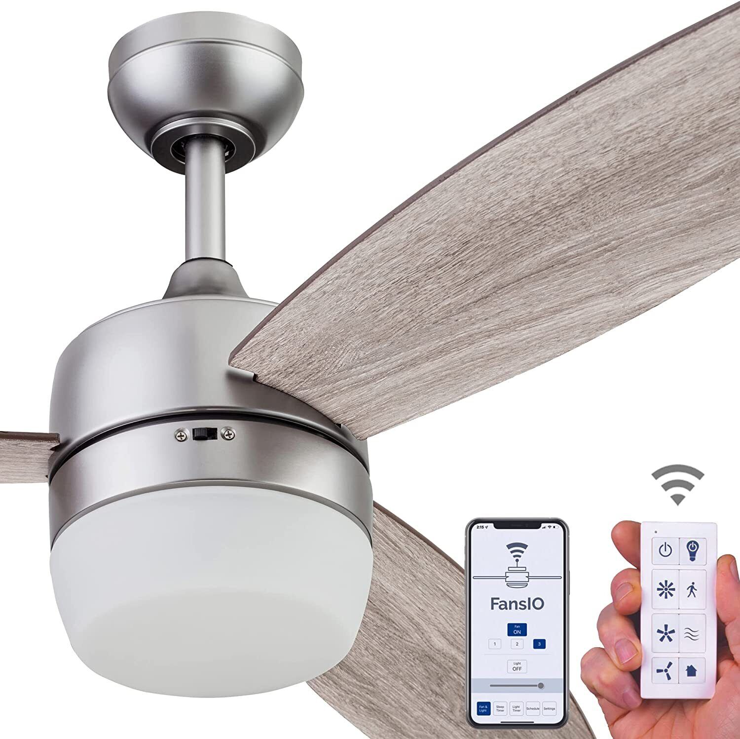 Enoki 52" Smart Ceiling Fan with Light - Pewter