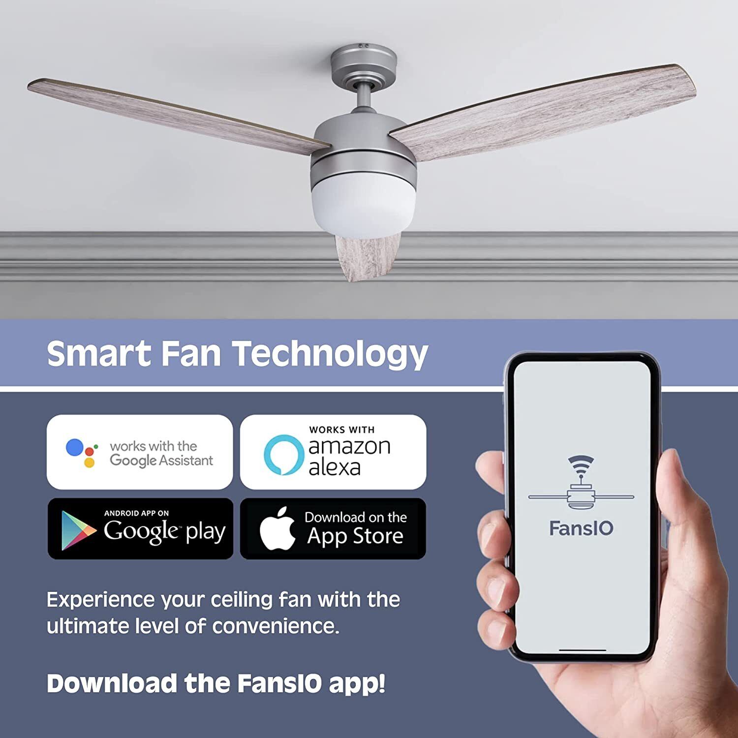 Enoki 52" Smart Ceiling Fan with Light - Pewter