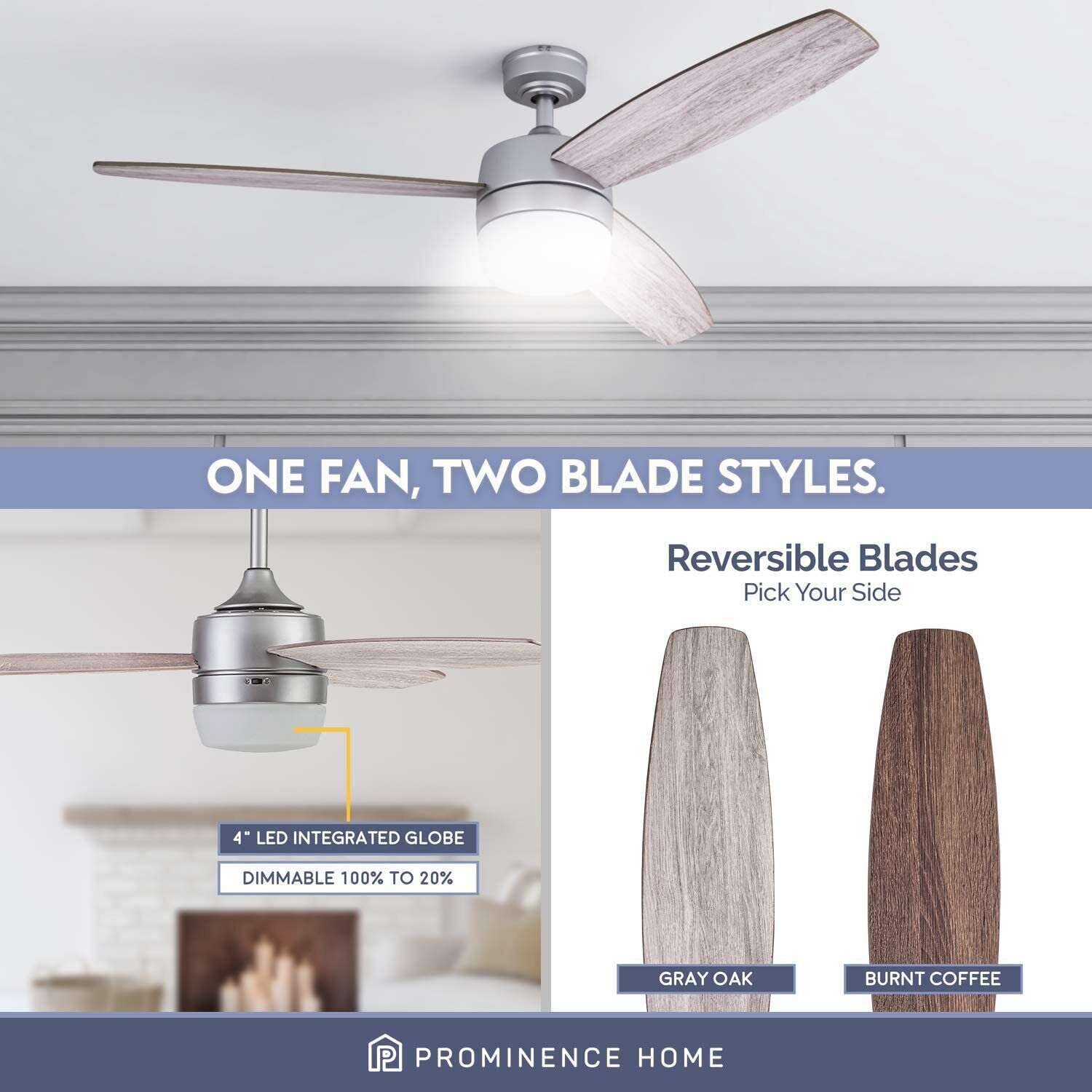 Enoki 52" Smart Ceiling Fan with Light - Pewter