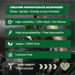 Micronized Pure Creatine Monohydrate Powder, 500g