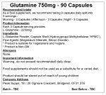 Vegan L-Glutamine 750mg - 90 Capsules