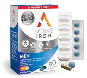 Active Iron Men’s Multivitamin & Iron Capsules, 30 ct