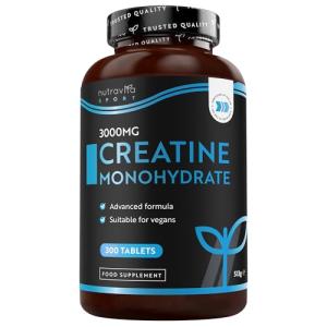 Nutravita Creatine Monohydrate 3000mg - 300 Vegan Tablets