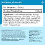 Nutravita Creatine Monohydrate 3000mg - 300 Vegan Tablets