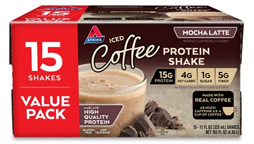 Atkins Protein Shake, Mocha Latte, 15 Count