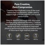 Pure Creatine Monohydrate Powder - 250g, 50 Servings