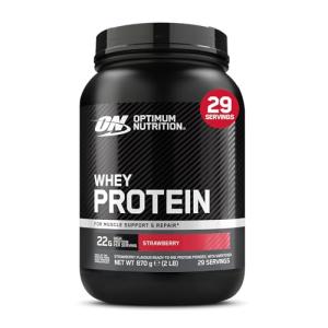Optimum Nutrition Strawberry Whey Protein Powder, 22g Protein