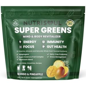 Super Greens Powder – 30 Pack with 91 Nutrients