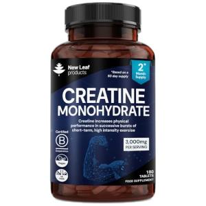 3000mg Creatine Monohydrate Tablets - 180 Count