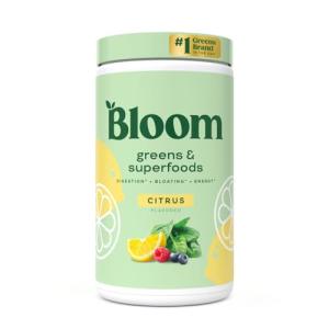 Bloom Super Greens Citrus Powder for Gut Health