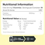 Vegan Creatine Monohydrate Gummies - 3000 mg 90 Count