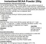 Vegan Unflavoured BCAA Instant Amino Acids 250g