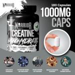 Warrior Creatine Monohydrate Tablets – 3000mg, 60 Capsules