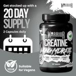 Warrior Creatine Monohydrate Tablets – 3000mg, 60 Capsules