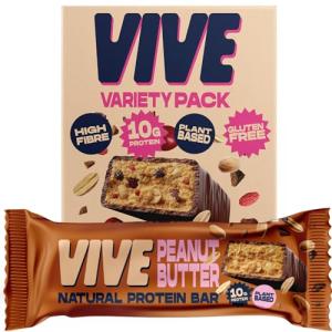 Gluten-Free Protein Bars, Vegan, High-Fiber, Natural, 12-Pack