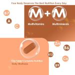 Vegan Multivitamin Tablets with 27 Essential Nutrients