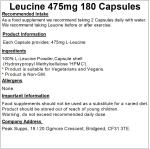 L-Leucine 475mg Vegan Capsules - 180 Count