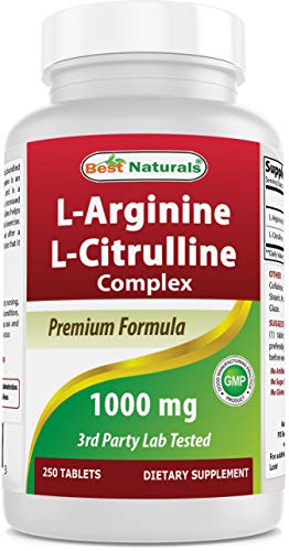 Premium L-Arginine L-Citrulline Complex - 1000mg - 250 Tablets