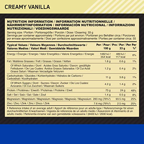 Gold Standard Casein Protein Powder, Vanilla, 55 Servings