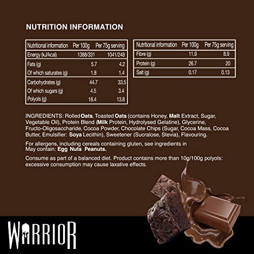 Warrior Raw Protein Flapjack (Choc Brownie) 12X75G