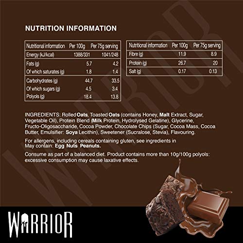 Warrior Raw Protein Flapjack (Choc Brownie) 12X75G