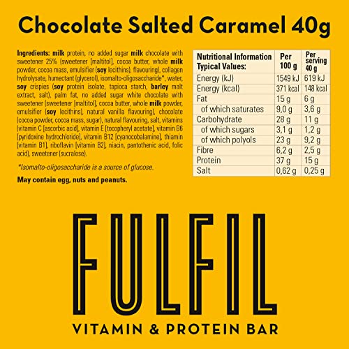 Fulfil Chocolate Salted Caramel Protein Bar - 15-Pack