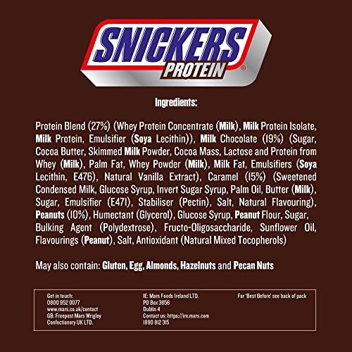 Bulk Snickers Protein Bars, Chocolate & Peanuts, Vegetarian (18x47g)