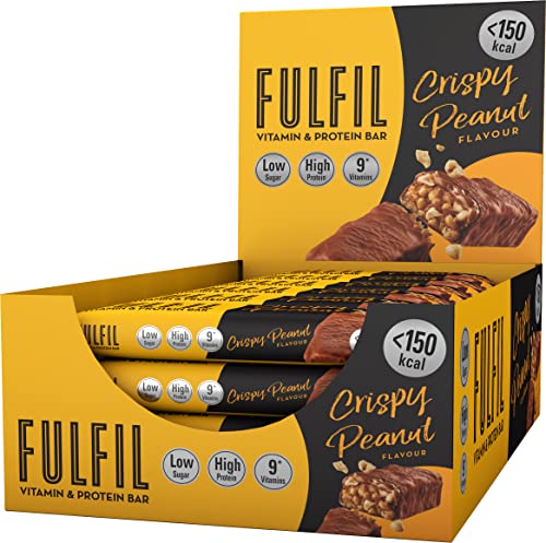 FULFIL Crispy Peanut Vitamin Protein Bar, 150 Calories, 18 Pack