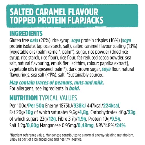 TREK Salted Caramel High Protein Flapjack - Gluten-Free, Vegan (8 words)