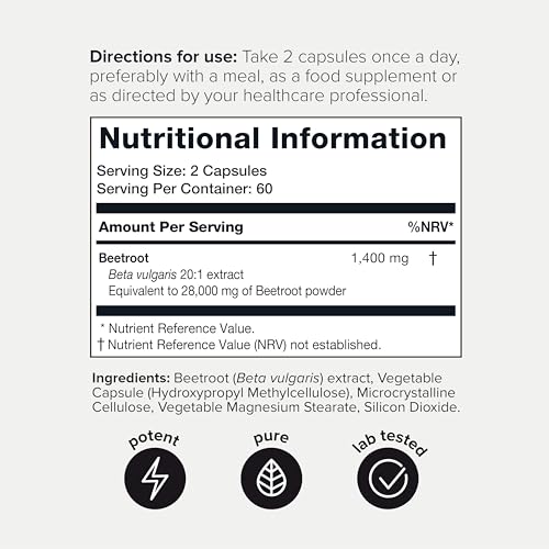 Highly Bioavailable 20x Beetroot Capsules - 120 Veggie Caps