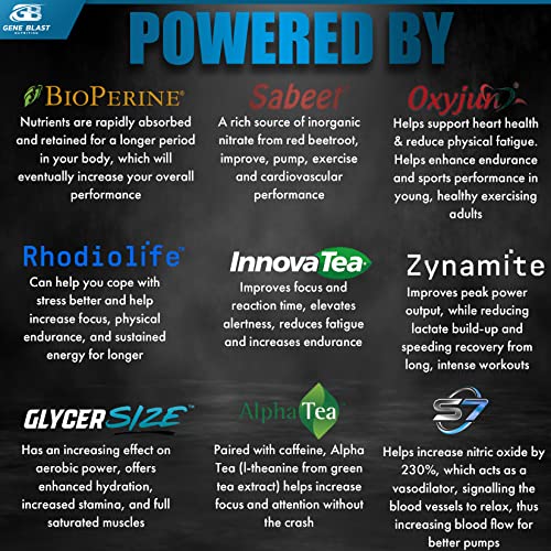 Gene Blast-Black Magic Pre-Workout Powder (Blue Raspberry)