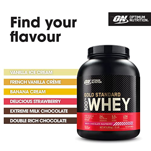 Gold Standard 100% Whey Protein Powder, White Chocolate Raspberry