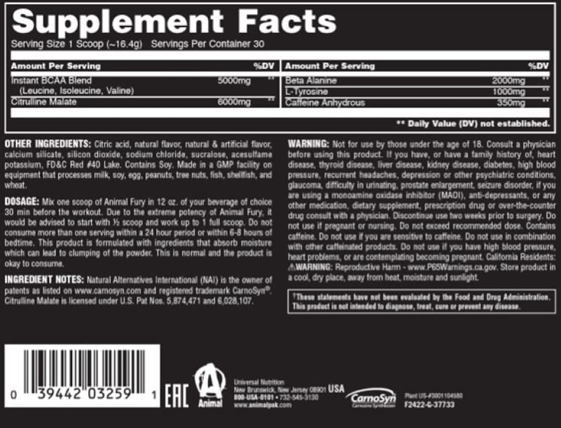 Animal Fury Pre Workout Powder: Energy for Bodybuilders