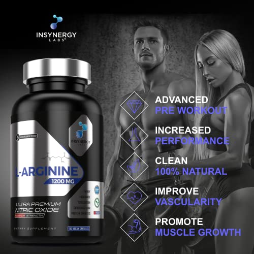 L-Arginine Nitric Oxide Supplement + L-Citrulline | Enhance Performance