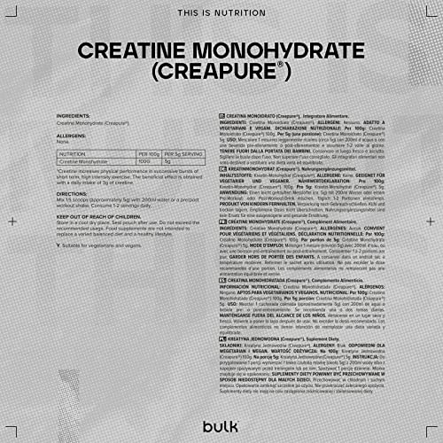 Bulk Creapure Creatine Monohydrate Powder, 100 g