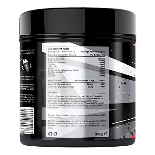 Warrior Rage Pre Workout - High Caffeine - Savage Strawberry