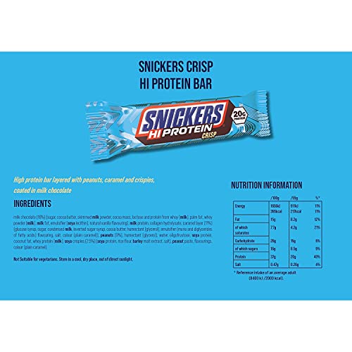 MARS Snickers Choc Crisp Hi-Protein Bars 12x55g